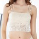 Removable Pads Strappy Vest Lace Décor Tube Tops Women Bra - White image