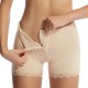 Adjustable Buttons Body Sculpting Lace Hip Lifting Corset - Cream image