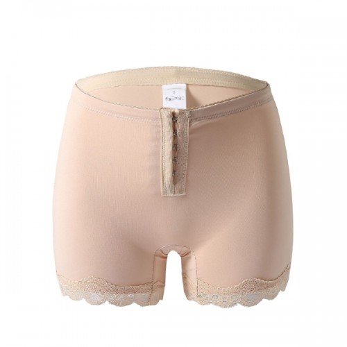 Adjustable Buttons Body Sculpting Lace Hip Lifting Corset - Cream image