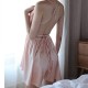 Spaghetti Straps Lace Trim V Neck Camisole Nightwear - Pink image