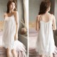 Camisole Women Lace Detailed Lingerie Gown Nightdress - White image