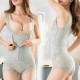 Elegant Waist Slimming Lace Floral Shapewear Bodysuit - Green image
