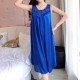 Luxury Camisole Shiny Lace Silky Swing Skirt Nightdress - Blue image