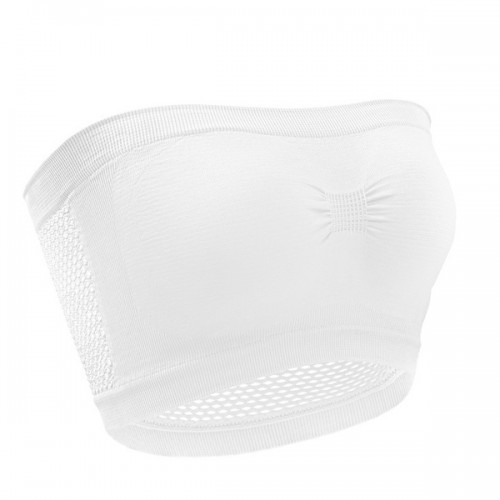 Strapless Mesh Bandeau Tube Top Non Padded Women Bra - White image