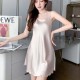 Comfortable Uniform Slim Silk Solid Color Women Nightwear - Cream image