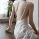 Comfort See Through Detail Lace Design Sleeveless Nightwear - White image