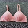 Elastic Sponge Thin Mold Cup Push Up Wire Free Women Bra - Pink