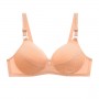 Comfortable Sponge Padded Gathered Floral Lace Women Bra - Cream