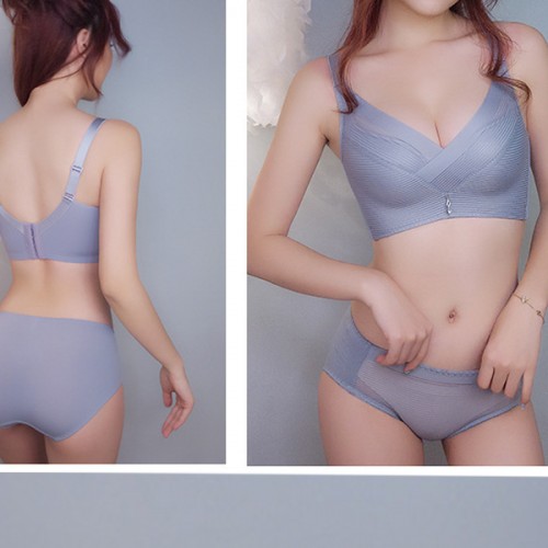 Luxury Adjustable Push Up Light Pad Bralette Women Bra - Grey image