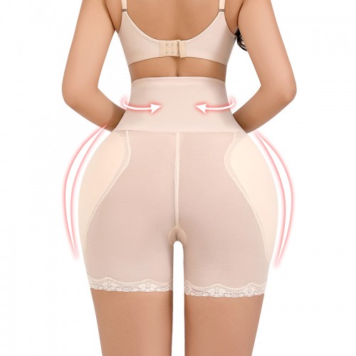 Women's High Waist Sponge Pad Body Shaping Underwear - Cream image