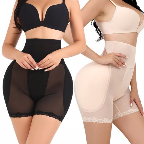 Women's High Waist Sponge Pad Body Shaping Underwear - Cream image