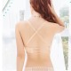 Detachable Strap Side Buckle Lace V Neck Push-up Tube Top Bra - Cream image