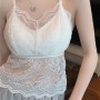Spaghetti Strap Lace Vest Bralette Camisole Crop Tops Tank Tee Bra - White