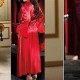 Charm Solid Nightgown Full Sleeve Knotted Front Open Nightdress - Red image