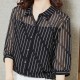 Fashionable Trending Polo Collar Lose Women Shirt - Black image