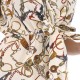 Elegant Chain Link Design Knotted Elastic Waist Mini Dress - White image