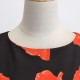 A-line Floral Sleeve Less Tie Waist Swing Petite Midi Party Dress - Red image