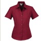 Trendy Plain Lapel Collar Button Closure Women Tops - Red image