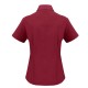 Trendy Plain Lapel Collar Button Closure Women Tops - Red image