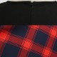 Retro Style Contrast Plaid Knotted V-neck Large Swing Midi Dress - Red image