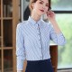 OL Slim Type Cardigan Strappy Button Closure Women Shirts - Light Blue image
