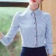 OL Slim Type Cardigan Strappy Button Closure Women Shirts - Light Blue image