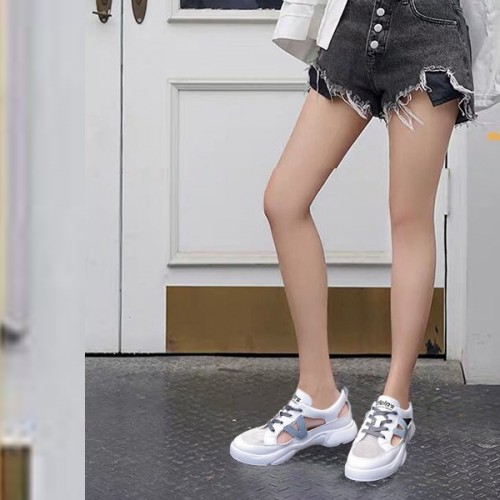 Comfortable Cross Straps Flat Lace Up Soft Sole Women Sneakers - Blue image
