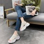 Platform Hollows Out Detail Velcro Open Toe Sports Sandals - Cream