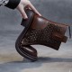 Comfortable Hollow Out Non Slip Round Head Ankle Boots - Brown image