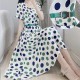Retro Style A-Line Short-Sleeve Polka Dots High Waist Skirt Midi Dress - White image