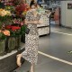 Elegant Style A Line Floral High Waist Fairy Party Women Long Dress - White image