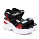 Luxury Strappy Thick Bottom Velcro Fish Mouth Sports Sandals - Red image