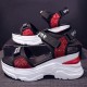 Luxury Strappy Thick Bottom Velcro Fish Mouth Sports Sandals - Red image