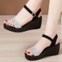 Sequin Platform Thick Bottom Strappy Women Sandals - Silver
