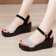 Sequin Platform Thick Bottom Strappy Women Sandals - Silver image