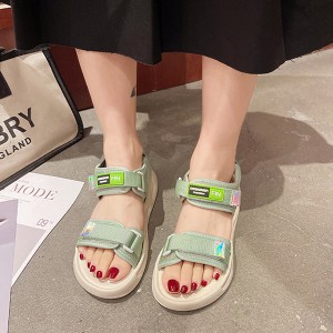 Comfortable Round Head Soft Bottom Women Sporty Sandals - Green