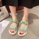 Comfortable Round Head Soft Bottom Women Sporty Sandals - Green image