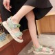 Comfortable Round Head Soft Bottom Women Sporty Sandals - Green image