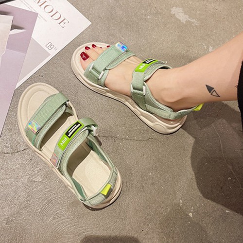 Comfortable Round Head Soft Bottom Women Sporty Sandals - Green image