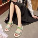 Comfortable Round Head Soft Bottom Women Sporty Sandals - Green image