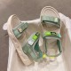 Comfortable Round Head Soft Bottom Women Sporty Sandals - Green image