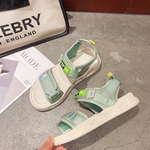 Comfortable Round Head Soft Bottom Women Sporty Sandals - Green image