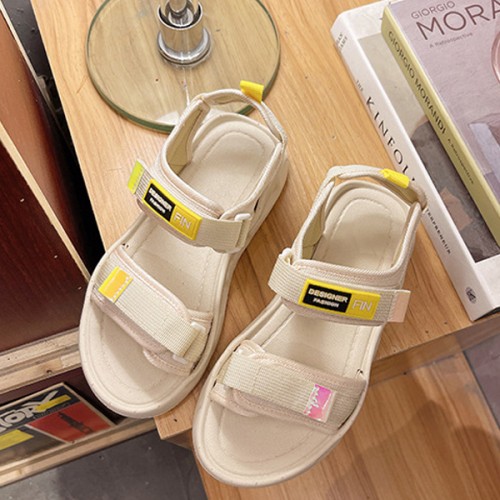 Comfortable Round Head Soft Bottom Women Sporty Sandals - Cream image
