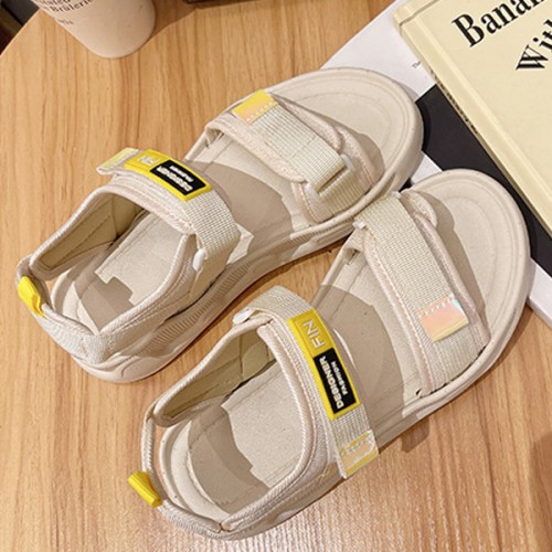 Comfortable Round Head Soft Bottom Women Sporty Sandals - Cream image