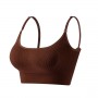 Sponge Mold Cup Sling Shape lingerie Camisole Women Bra - Brown