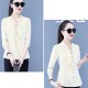 Fashionable Slimming Stripes Button Up Cardigan Bow Neck Women Tops - Yellow image