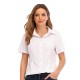 Trendy Plain Lapel Collar Button Closure Women Tops - White image
