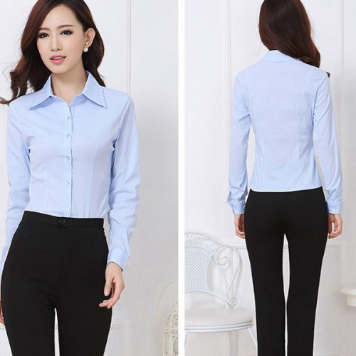 Good Look Cardigan Button Closure Long Sleeve Slim Women Tops - Light Blue image