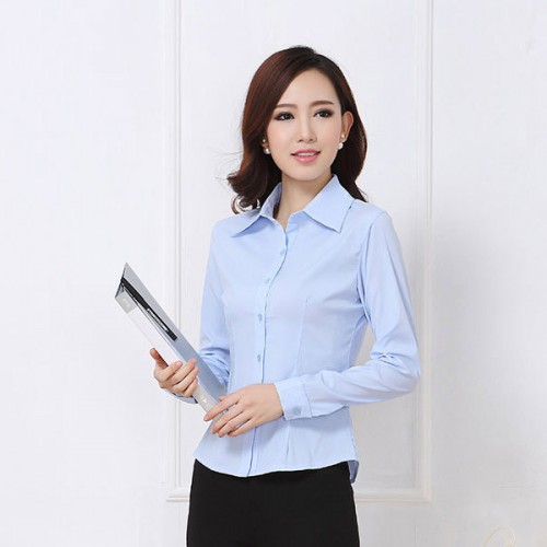 Good Look Cardigan Button Closure Long Sleeve Slim Women Tops - Light Blue image