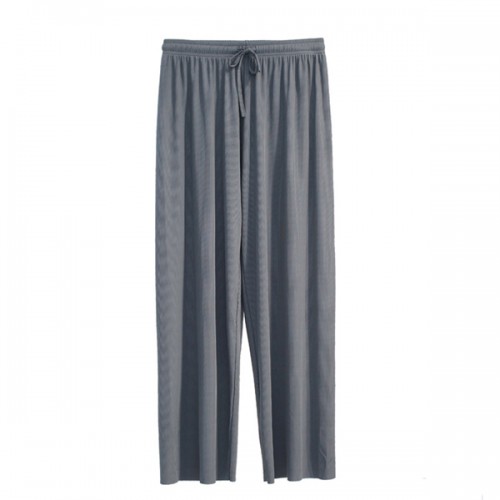 Soft Lace Up Wide Leg Long High Waist Palazzo Trouser Pants - Light Blue image